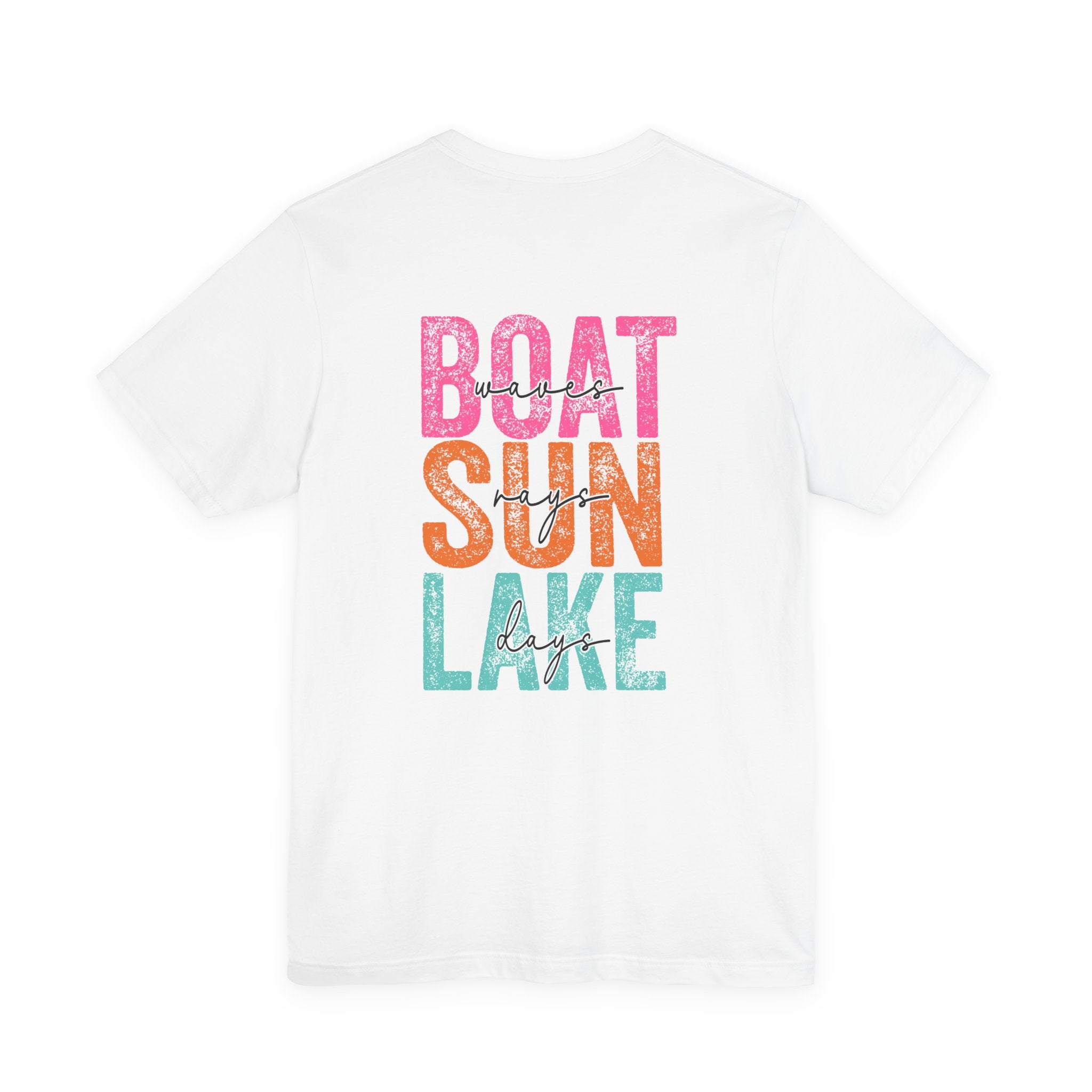 Boat Sun Lake Graphic Tee — Smile Waves Chest Logo
