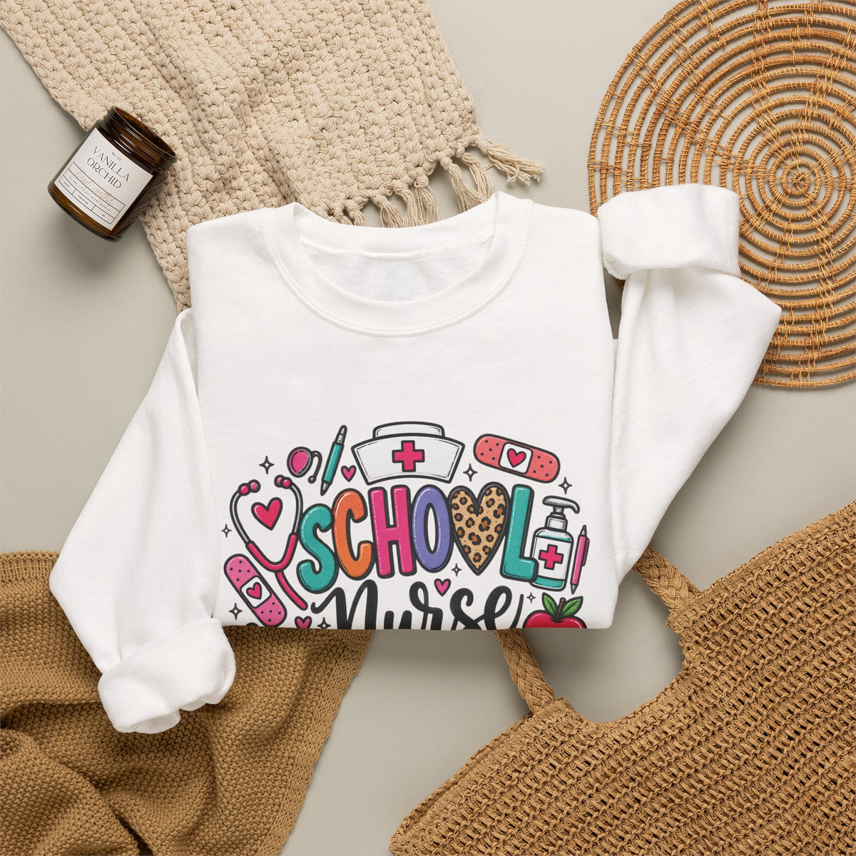 School Nurse Crewneck Sweatshirt/Nurse Appreciation gift/Listen Care Support