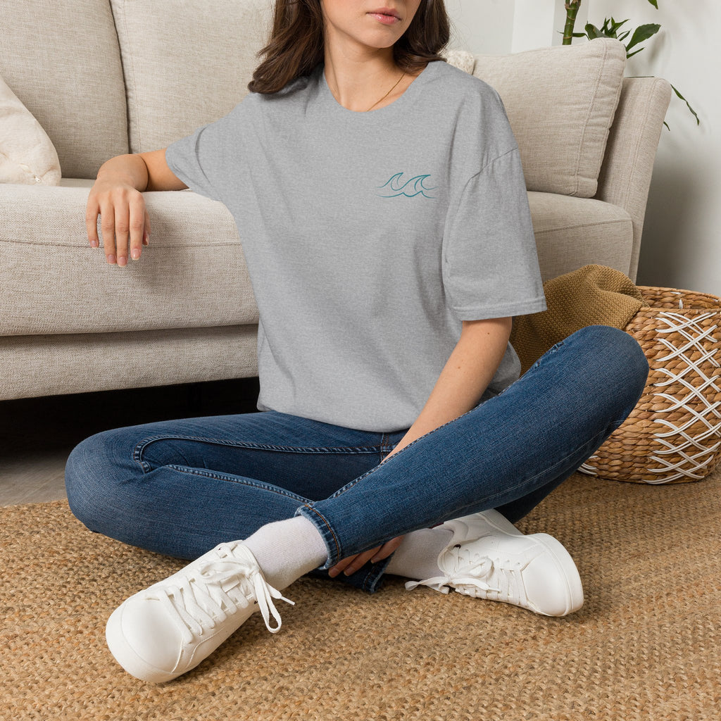 Happiness Comes in Waves T-Shirt- Colorful Lake & Beach Graphic Tee